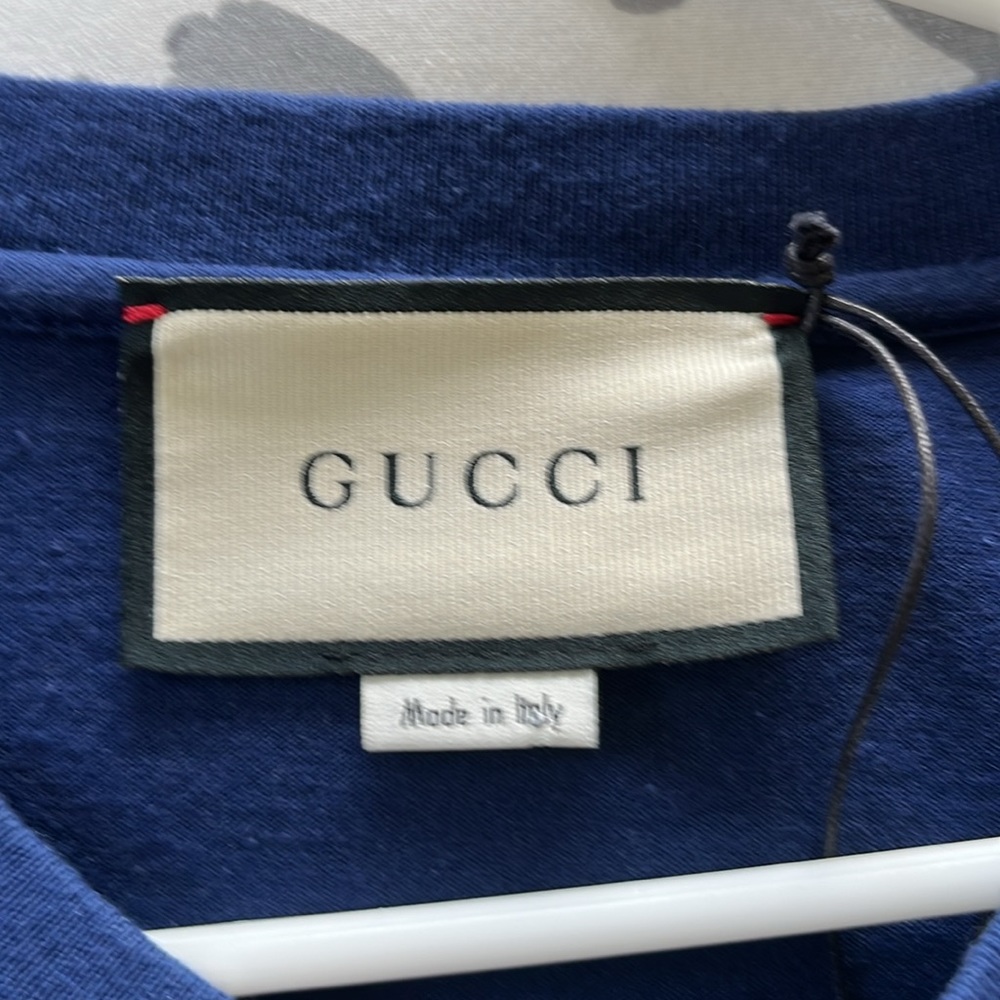 Gucci Blue Tee with Vibrant Logo - Picture 5 of 9